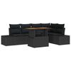 vidaXL Garden Sofa Set 6 pcs Black Poly Rattan