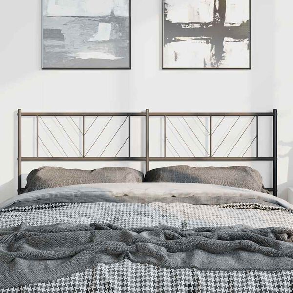 vidaXL Metal Replace Headboard Black 135 cm