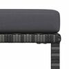 vidaXL Sectional Footrest with Cushion Grey Poly Rattan