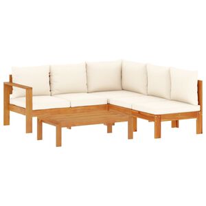 vidaXL 4 Piece Garden Sofa Set with Cushions Solid Wood Acacia