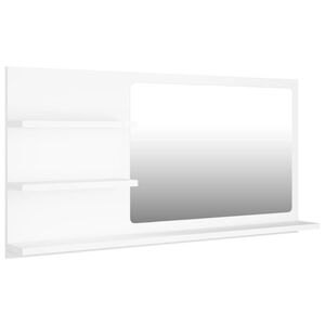 vidaXL Mirror | White | Engineered wood, acrylic | Medium | Bathroom Mirror