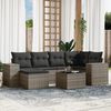 vidaXL 7 Piece Garden Sofa Set with Cushions Grey Poly Rattan