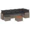 vidaXL 8 Piece Garden Sofa Set with Cushions Grey Poly Rattan
