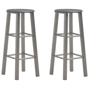 vidaXL Bar Stool | Set of 2 | Anthracite | MDF and Steel | Standard | Footrest