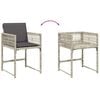 vidaXL 7 Piece Garden Dining Set with Cushions Light Grey Poly Rattan