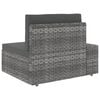 vidaXL Sectional Sofa 3-Seater Poly Rattan Grey