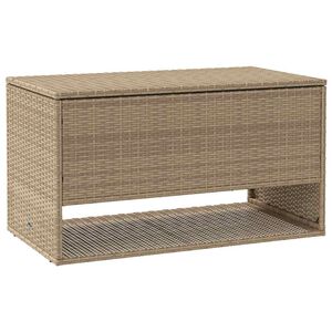 vidaXL Outdoor Cushion Box Beige 100x55x55,5 cm Poly Rattan