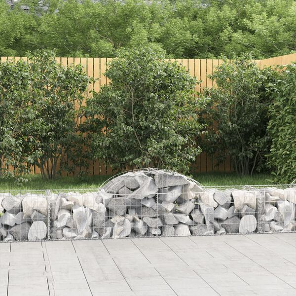 vidaXL Arched Gabion Baskets 8 pcs 200x50x40/60 cm Galvanised Iron
