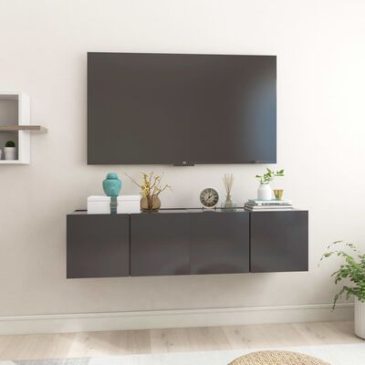 vidaXL Hanging TV Cabinets 2 pcs Grey 60x30x30 cm