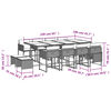 vidaXL 13 Piece Garden Dining Set with Cushions Light Grey Poly Rattan