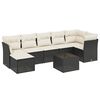vidaXL 8 Piece Garden Sofa Set with Cushions Black Poly Rattan