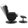 vidaXL Massage Recliner Chair with Footstool Black Faux Leather