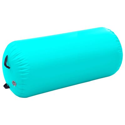 vidaXL Inflatable Gymnastic Roll with Pump 120x75 cm PVC Green