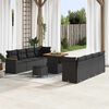 vidaXL Garden Sofa Set with Cushion with Storage Black Poly rattan