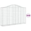 vidaXL Arched Gabion Baskets 30 pcs 200x30x120/140 cm Galvanised Iron