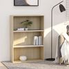 vidaXL 3-Tier Book Cabinet White and Sonoma Oak 80x30x114 cm Engineered Wood