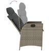 vidaXL 3 Piece Bistro Set with Cushions Grey Poly Rattan