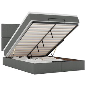 vidaXL Ottoman Bed with Mattress Dark Grey Double Fabric