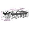 vidaXL 13 Piece Garden Dining Set with Cushions Black Poly Rattan
