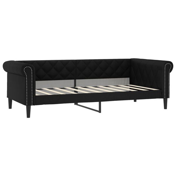 vidaXL Day Bed without Mattress Black 90x190 cm Faux Leather
