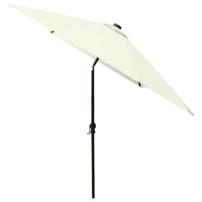 vidaXL Parasol with LEDs and Steel Pole Sand 2x3 m
