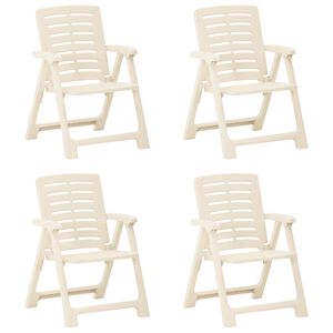 vidaXL Garden Chairs 4 pcs Plastic White