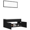 vidaXL Bathroom Furniture Set Black Engineered Wood