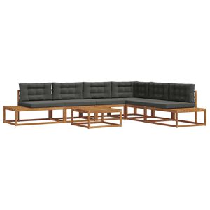 vidaXL 7 pcs Outdoor Sofa Set Solid Acacia Wood and Polyester