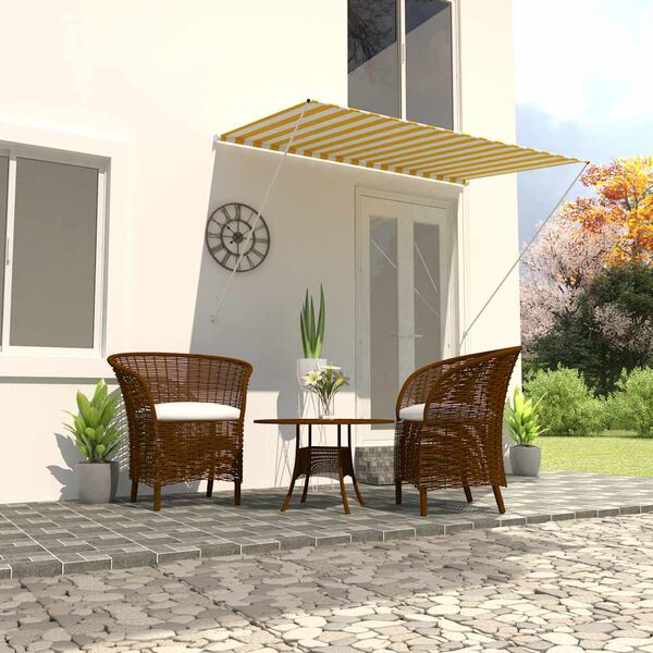 vidaXL Retractable Awning 200x150 cm Yellow and White
