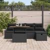 vidaXL Garden Sofa Set with Cushion 6 pcs Black Poly rattan