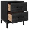 vidaXL Bedside Cabinet Black 36x30x45 cm Solid Pinewood