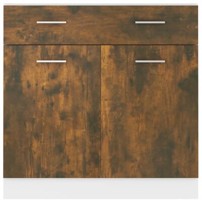 vidaXL Drawer Bottom Cabinet Smoked Oak 80x46x81.5 cm Engineered Wood