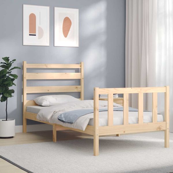 vidaXL Bed Frame without Mattress 90x190 cm Single Solid Wood Pine