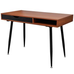 vidaXL Desk | Brown | MDF, Powder-Coated Steel | Medium | Computer Desk