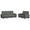 vidaXL Sofa Set 2 pcs Dark Grey Fabric