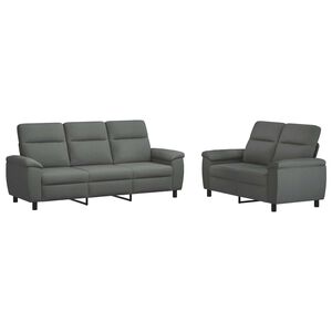 vidaXL Sofa Set 2 pcs Dark Grey Fabric