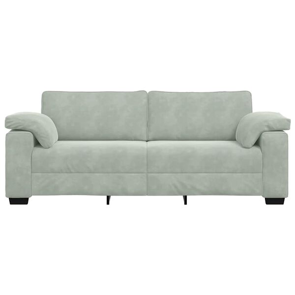 vidaXL 3-Seater Sofa Light Grey 220x77x82 cm Velvet