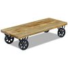 vidaXL Coffee Table | Natural Wood | Mango Wood | Rollable | Coffee Table