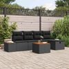 vidaXL Garden Sofa Set with Pillow 6 pcs Black Poly rattan