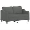 vidaXL 2 Piece Sofa Set with Pillows Dark Grey Fabric