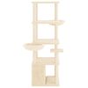 vidaXL Cat Tree with Sisal Scratching Posts Cream 147 cm