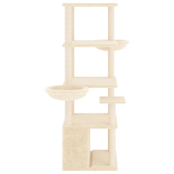 vidaXL Cat Tree with Sisal Scratching Posts Cream 147 cm