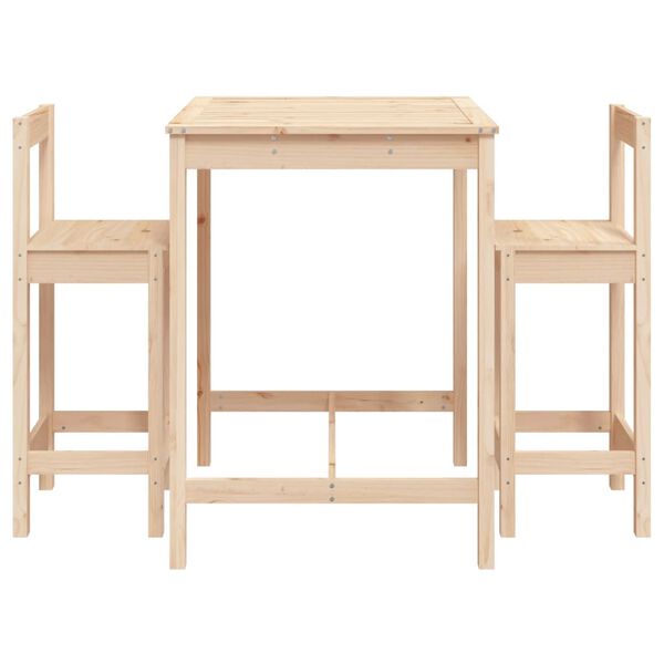 vidaXL 3 Piece Garden Bar Set Solid Wood Pine