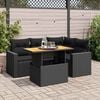 vidaXL 5 Piece Garden Sofa Set with Cushions Black Poly Rattan