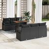 vidaXL Garden Sofa Set with Storage 7 pcs Black Poly rattan