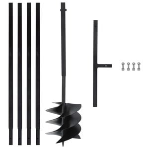 vidaXL Ground Drill with Handle 250 mm with Extension Tube 4 m Steel