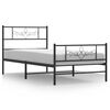 vidaXL Metal Bed Frame without Mattress with Footboard Black 107x203cm