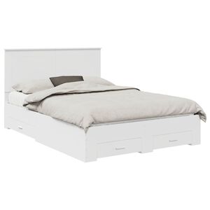 vidaXL Bed Frame with Drawer White 150 x 200 cm Engineered Wood