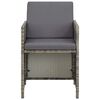 vidaXL 5 Piece Outdoor Dining Set with Cushions Poly Rattan Grey