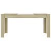 vidaXL Dining Table White and Sonoma Oak 160x80x76 cm Engineered Wood
